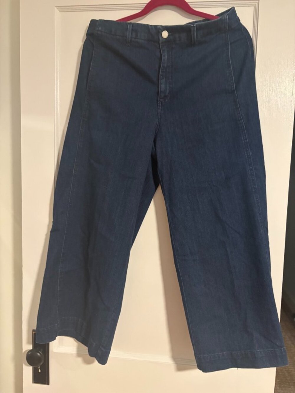 Ann Taylor THE DENIM MARINA Wide Leg Crop Pants Jeans Size 10